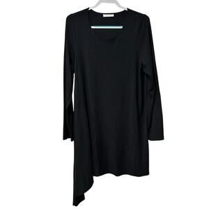 Bryn Walker Swing Black Dress Tunic Flowy A Line Boho Lagenlook SZ Large USA